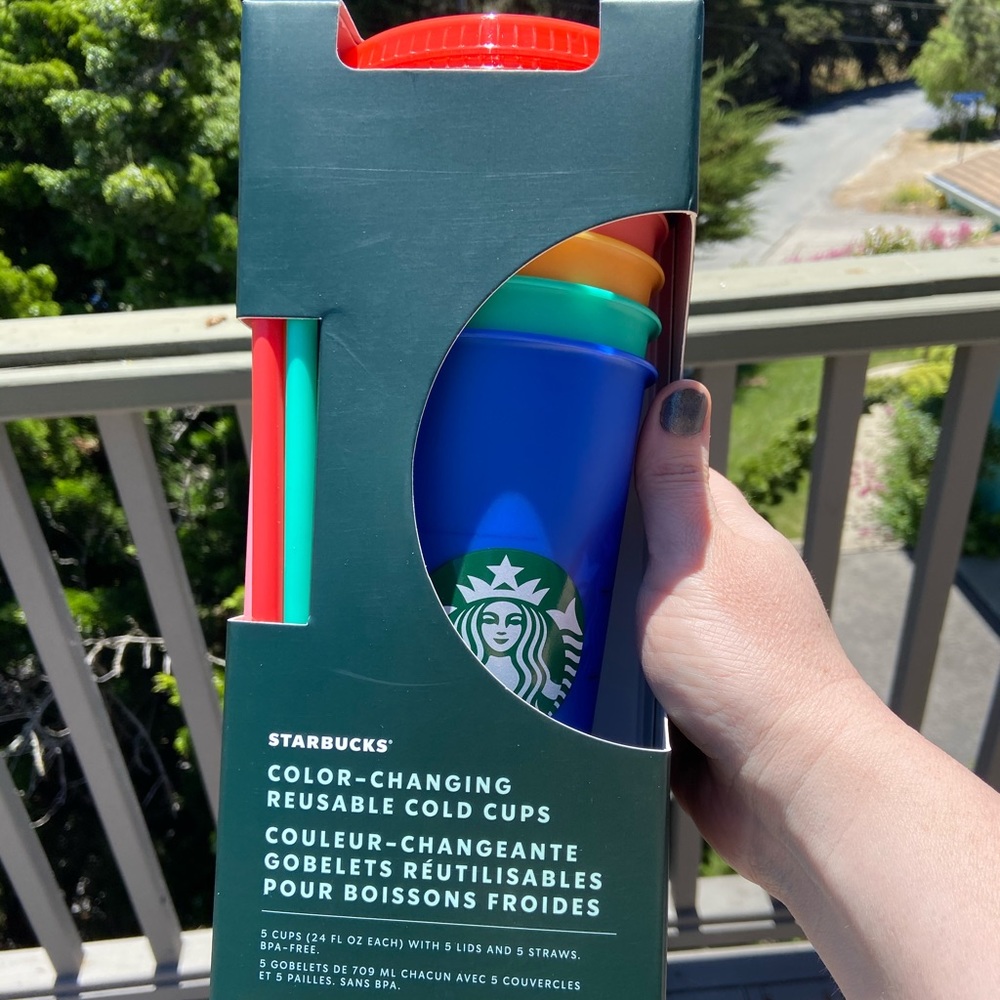 🧡 NWT Set of 5 Starbucks Color Changing Cups ❤️